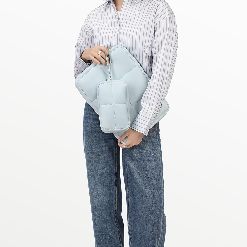 FULL DESIGN Nori Puffy Waterproof 12/13/14/15 inch Laptop Bag with Free Pouch