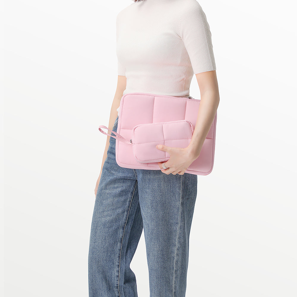 FULL DESIGN Nori Puffy Waterproof 12/13/14/15 inch Laptop Bag with Free Pouch