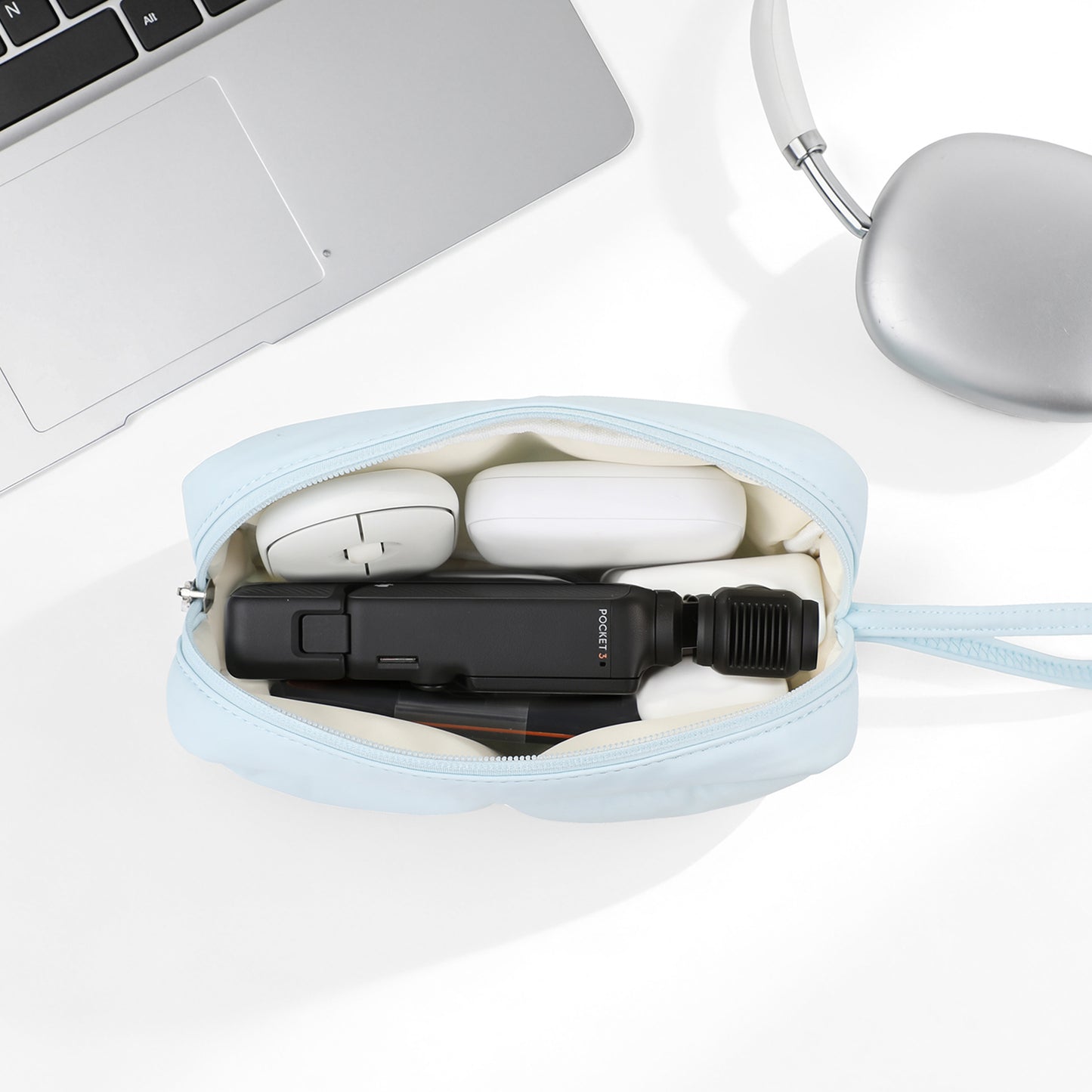 FULL DESIGN Small Cosmetic Pouch Tech Organizer