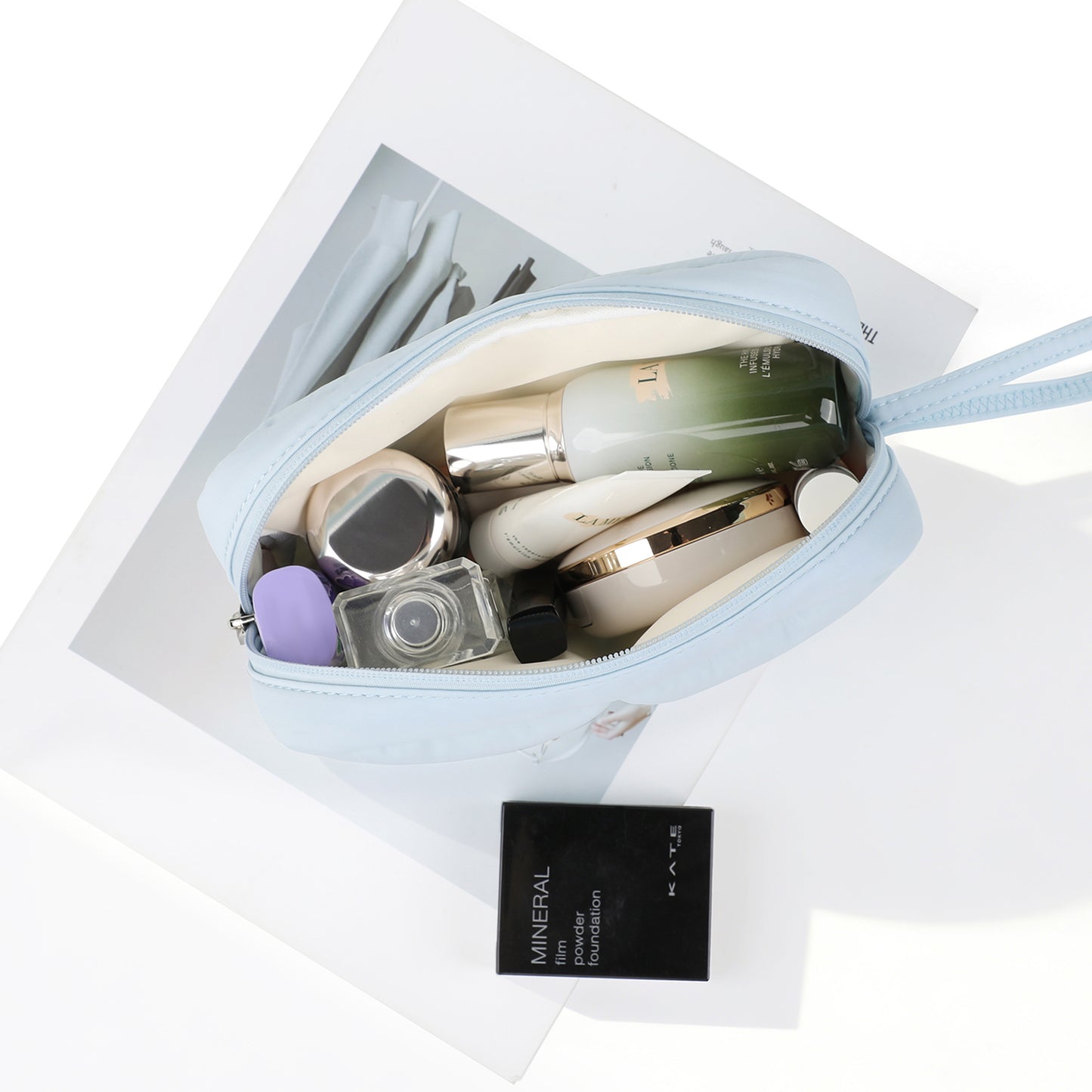 FULL DESIGN Small Cosmetic Pouch Tech Organizer