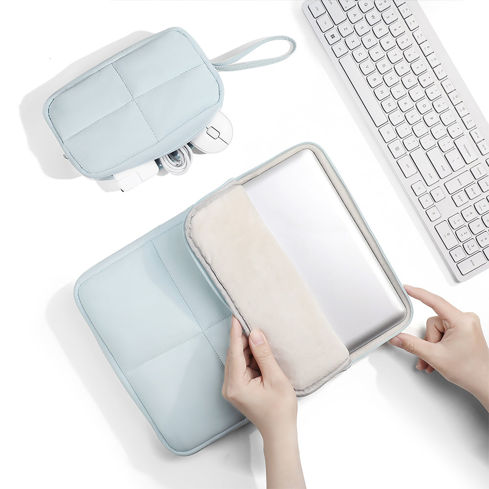FULL DESIGN Nori Puffy Waterproof 12/13/14/15 inch Laptop Bag with Free Pouch