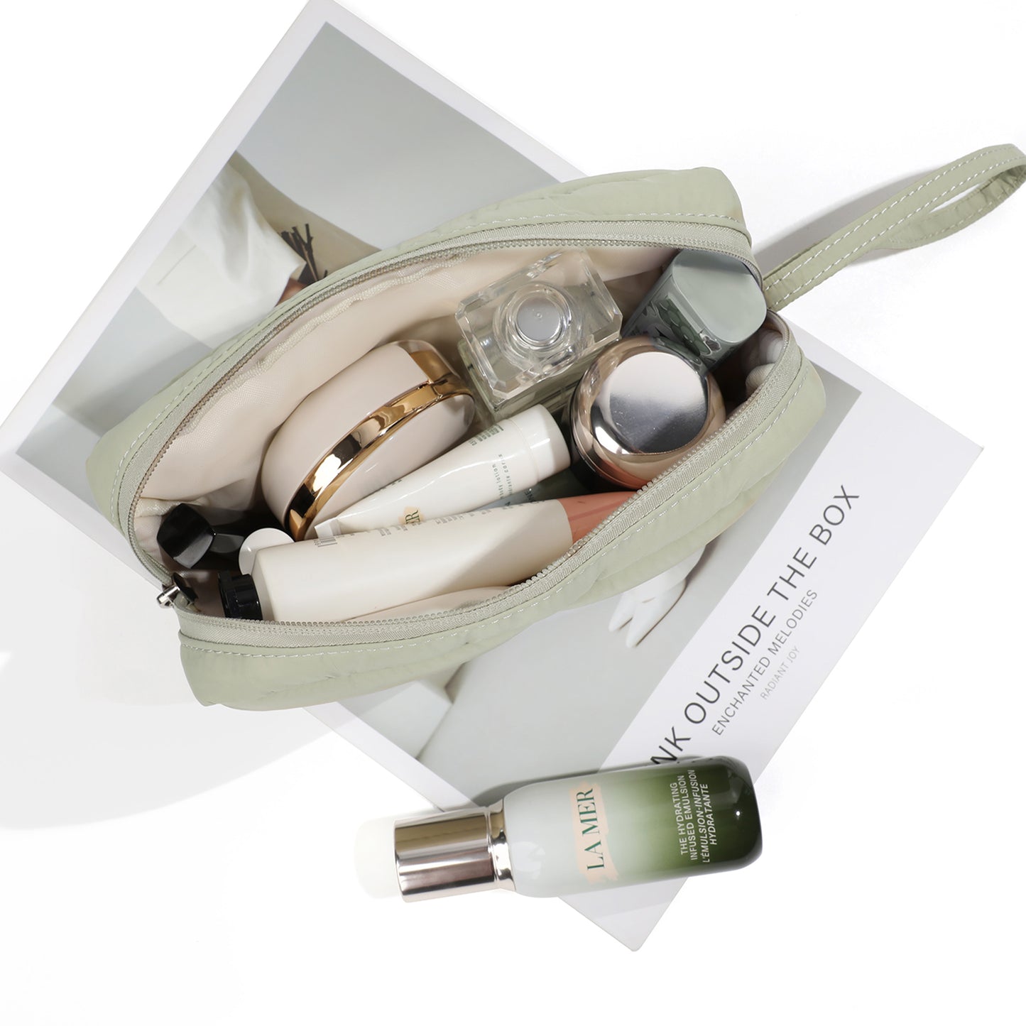 FULL DESIGN Small Cosmetic Pouch Tech Organizer
