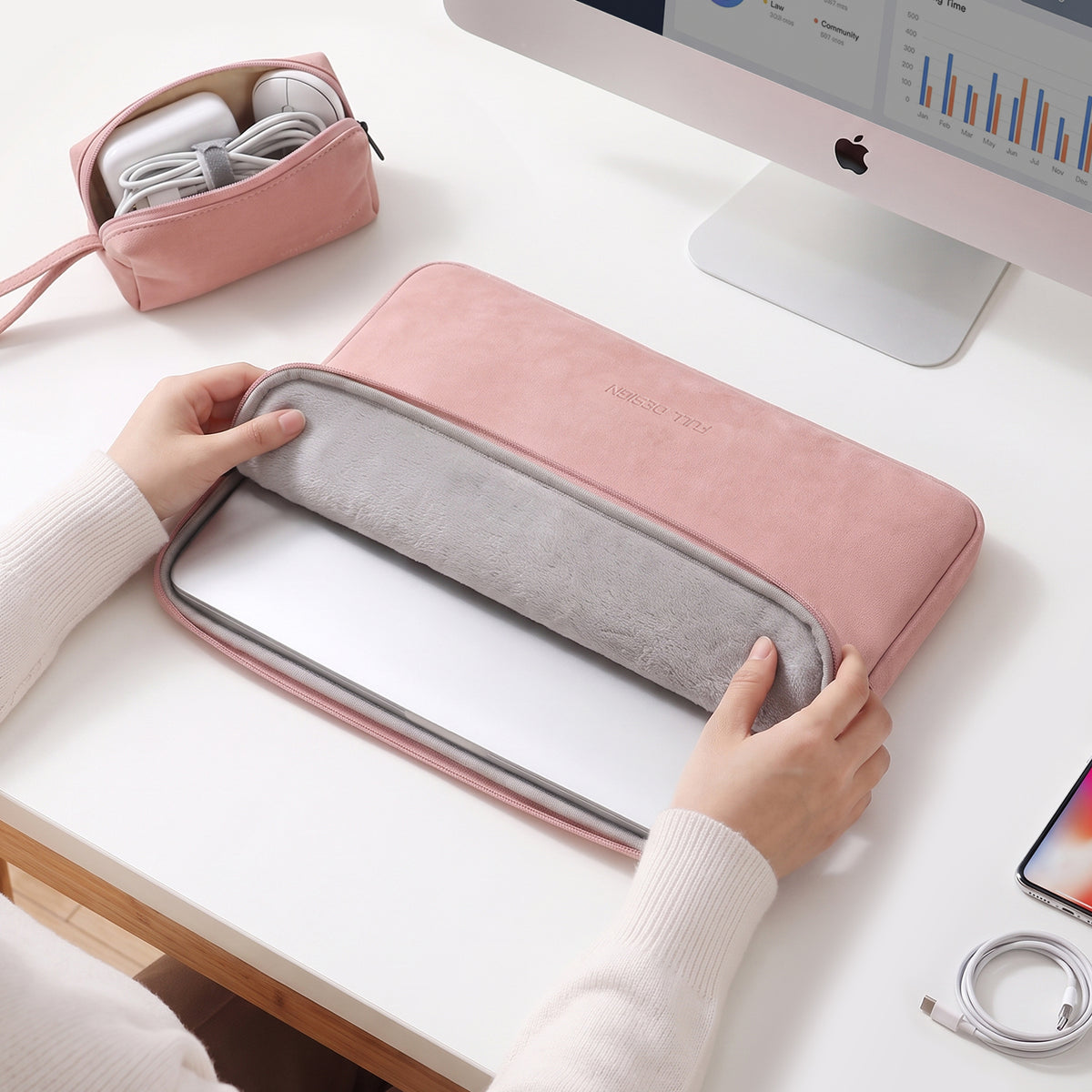 Nobel 13-16 Inch Laptop Sleeve with Storage Pouch