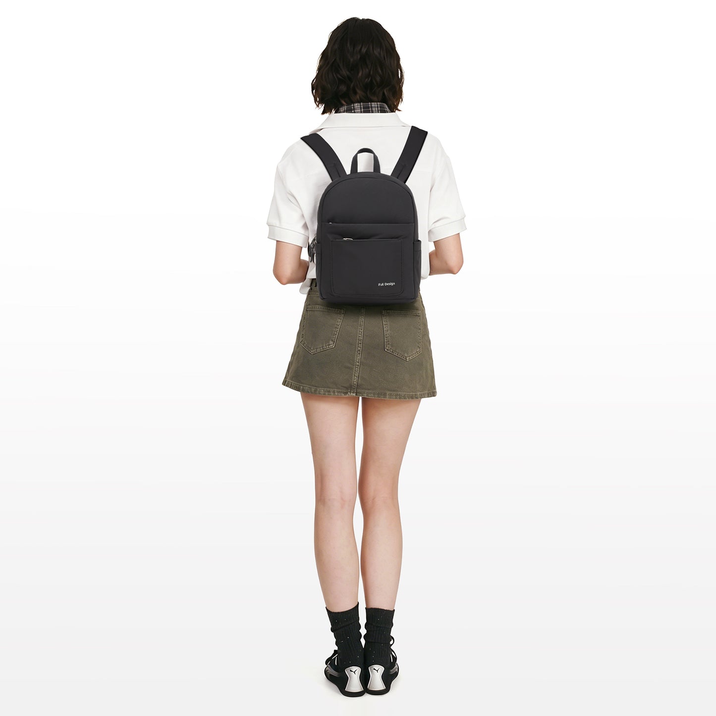 FULL DESIGN Milky Mini Backpack with Multiple Compartments Fits 11-inch iPad for Daily Use
